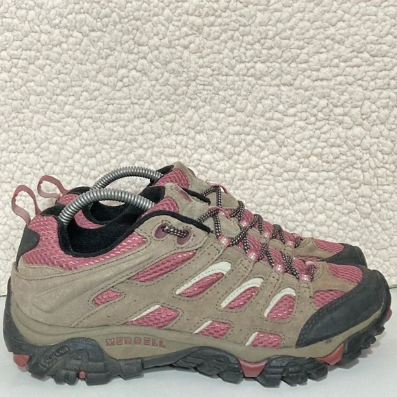 Merrell Womens Moab 2 Leather Upper Vibram Soles Low Hiking Trail Shoes SZ US 8 - Picture 1 of 13
